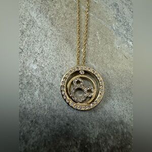 Disney gold and diamond Necklace - Circle Mickey Mouse Icon